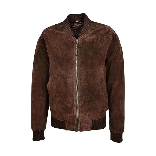Suede Brown Bomber Jacket