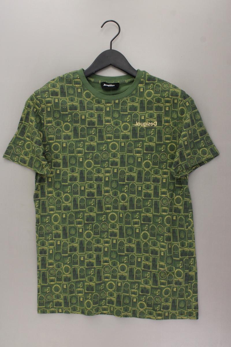 Desigual T-Shirt für Herren Gr. M neuwertig Kurzarm olivgrün aus Baumwolle